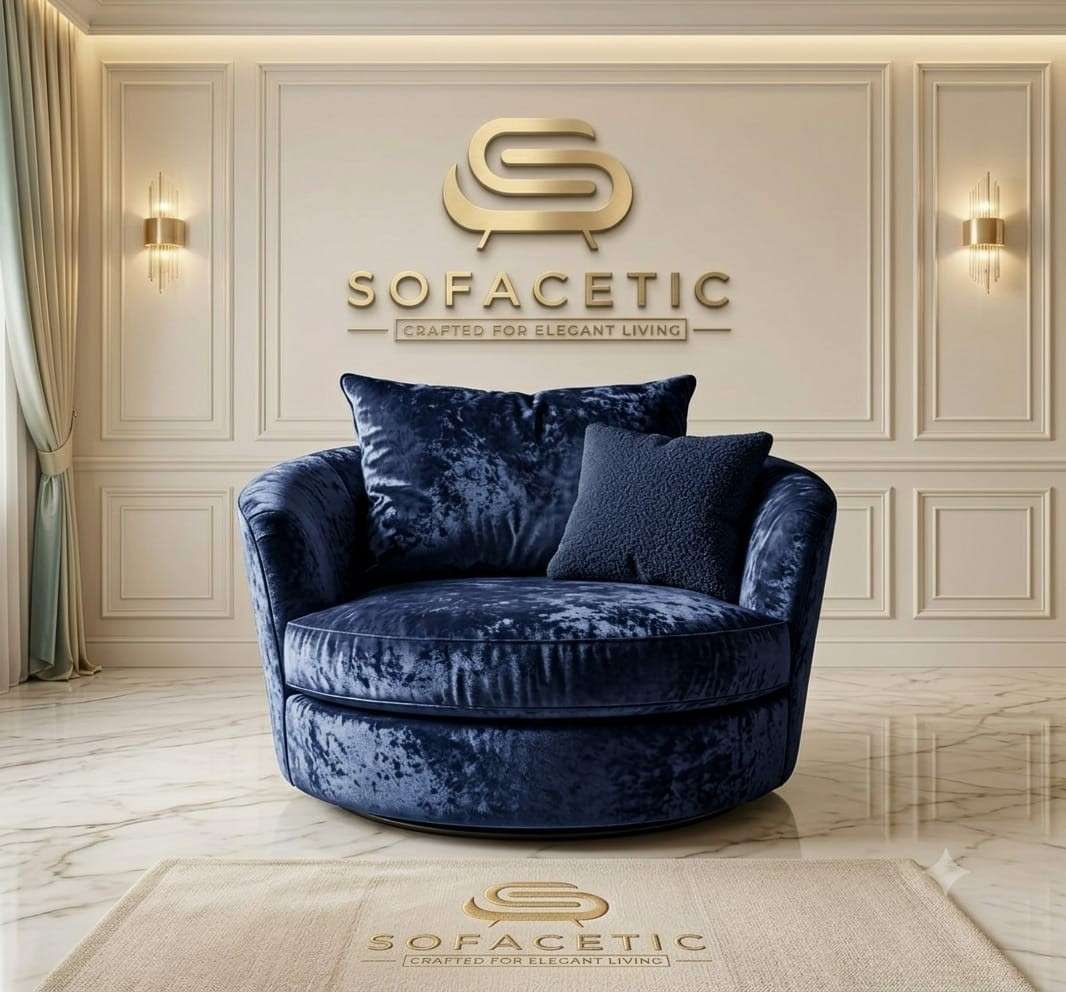 Rivo Crushed Velvet Fabric Sofa Set