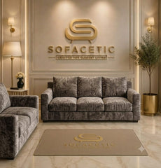 Rivo Crushed Velvet Fabric Sofa Set