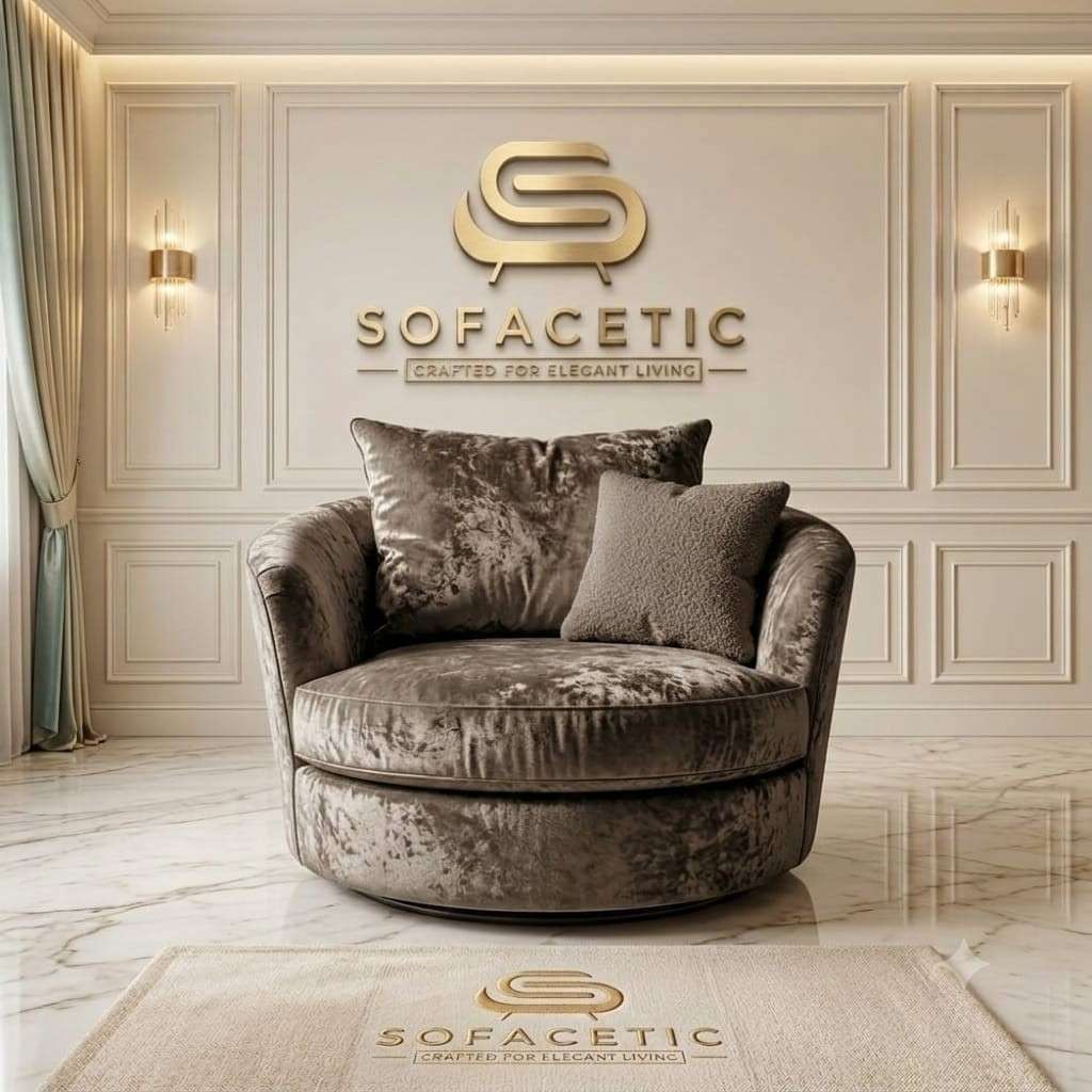 Rivo Crushed Velvet Fabric Sofa Set