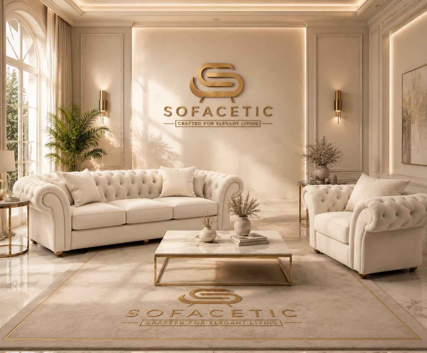 Nicole Plush velvet  Luxury Sofa Set