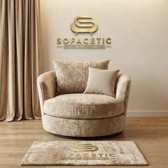 Brixa Crush Velvet Fabric Modern Sofa Set