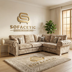 Brixa Crush Velvet Fabric Modern Sofa Set