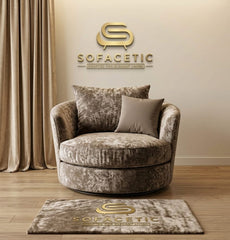 Brixa Crush Velvet Fabric Modern Sofa Set