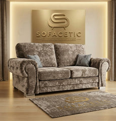 Brixa Crush Velvet Fabric Modern Sofa Set