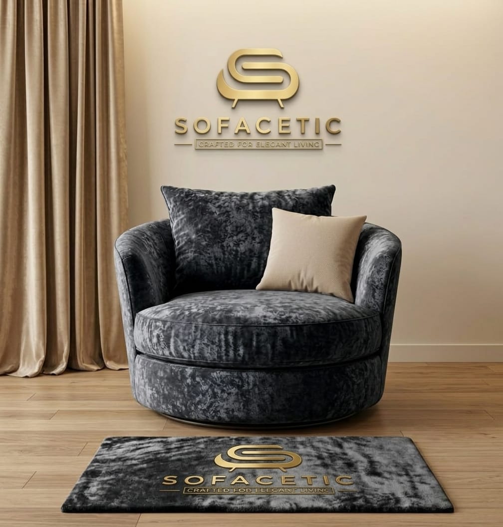 Brixa Crush Velvet Fabric Modern Sofa Set