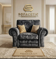 Brixa Crush Velvet Fabric Modern Sofa Set