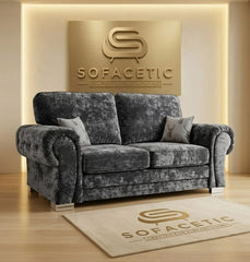 Brixa Crush Velvet Fabric Modern Sofa Set