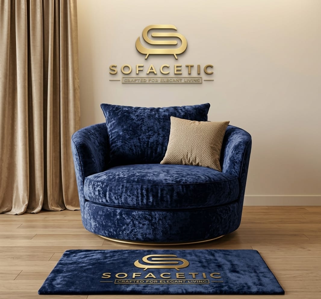 Brixa Crush Velvet Fabric Modern Sofa Set