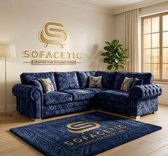 Brixa Crush Velvet Fabric Modern Sofa Set
