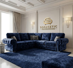 Brixa Crush Velvet Fabric Modern Sofa Set