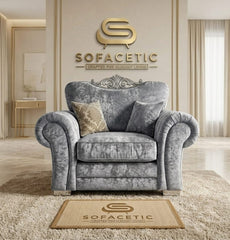 Brixa Crush Velvet Fabric Modern Sofa Set