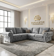 Brixa Crush Velvet Fabric Modern Sofa Set