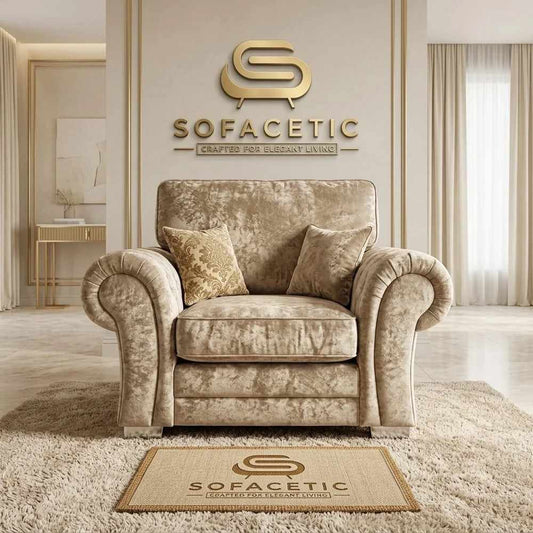Brixa Crush Velvet Fabric Modern Sofa Set