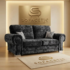 Brixa Crush Velvet Fabric Modern Sofa Set