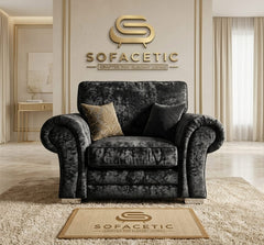 Brixa Crush Velvet Fabric Modern Sofa Set