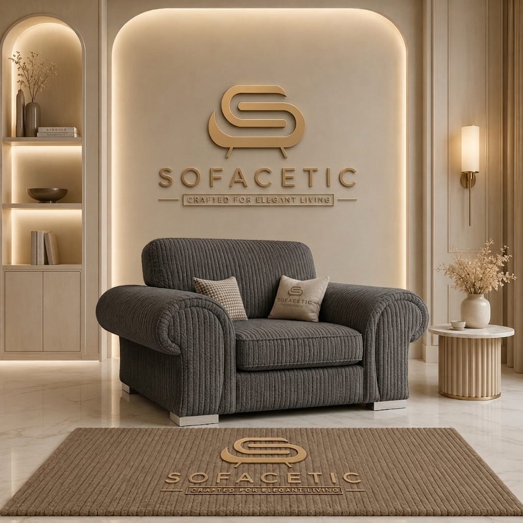 Brixa Jumbo Cord Fabric Modern Sofa Set