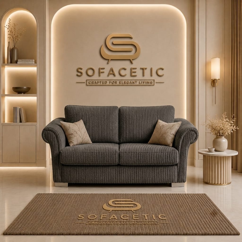 Brixa Jumbo Cord Fabric Modern Sofa Set