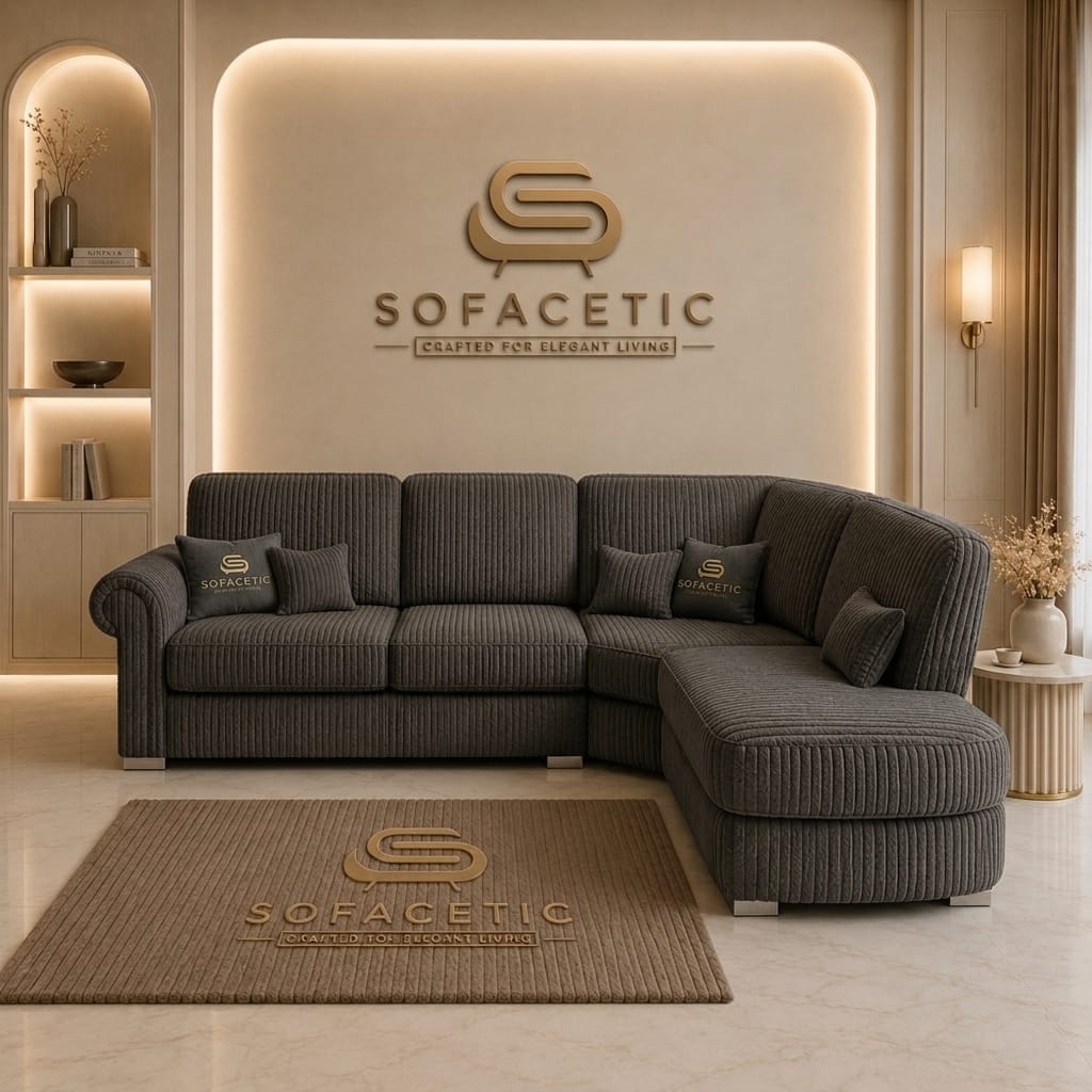Brixa Jumbo Cord Fabric Modern Sofa Set