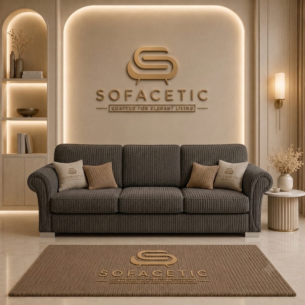 Brixa Jumbo Cord Fabric Modern Sofa Set