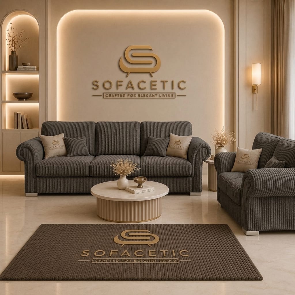 Brixa Jumbo Cord Fabric Modern Sofa Set