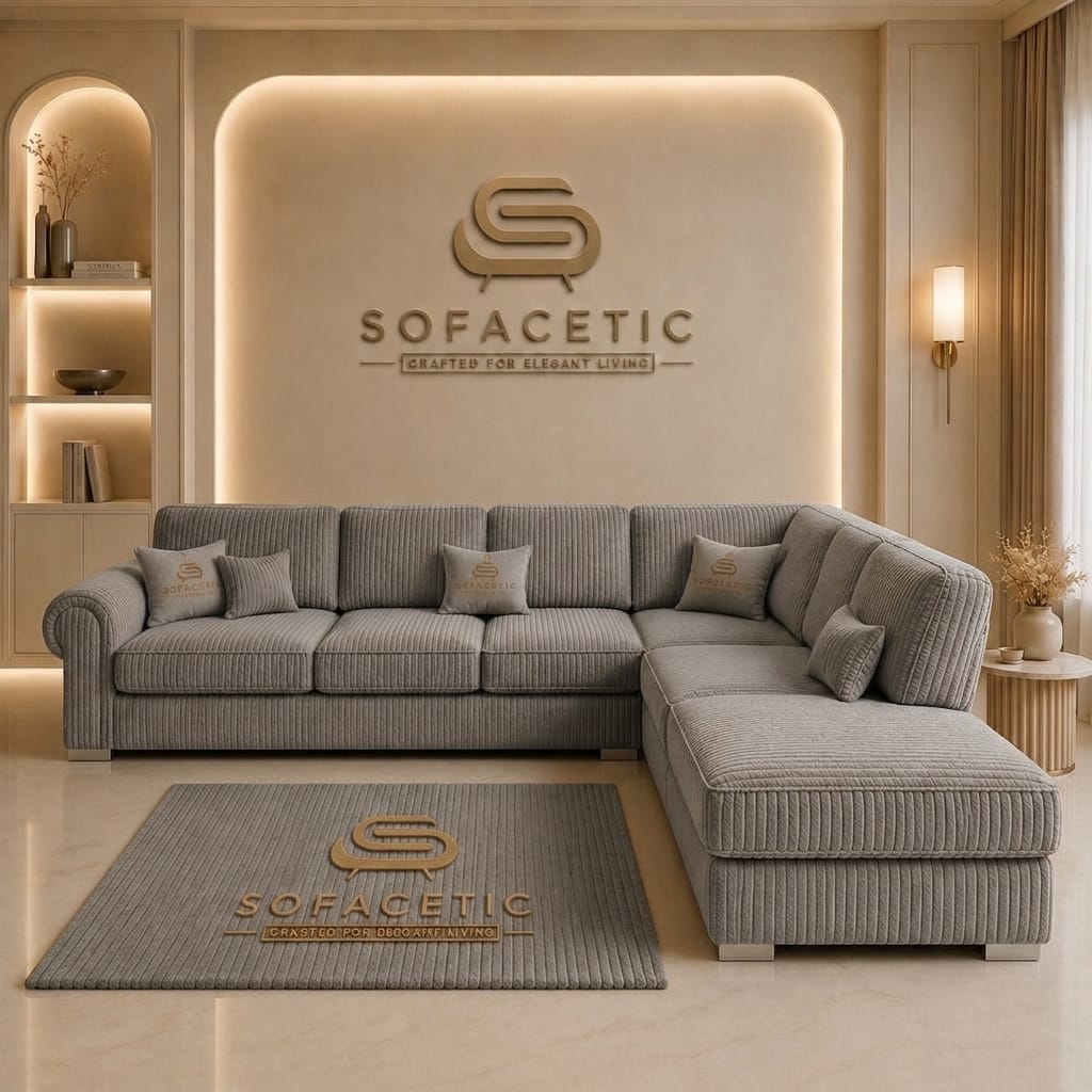 Brixa Jumbo Cord Fabric Modern Sofa Set