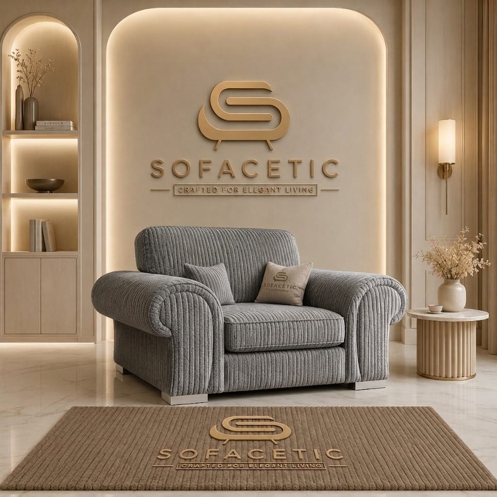 Brixa Jumbo Cord Fabric Modern Sofa Set