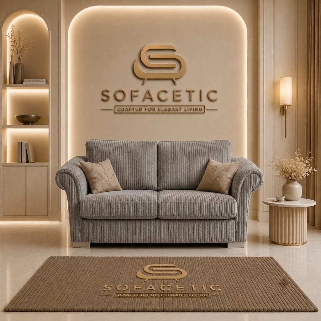 Brixa Jumbo Cord Fabric Modern Sofa Set