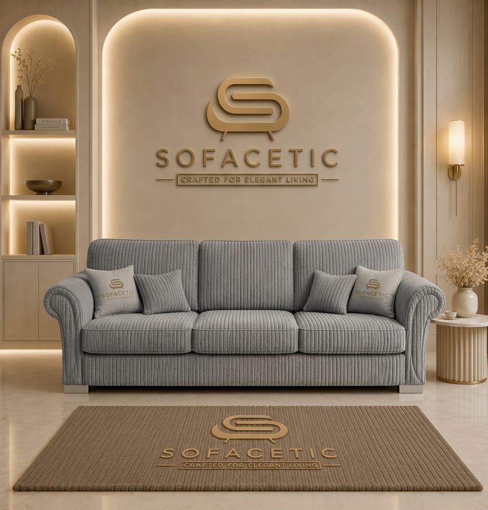 Brixa Jumbo Cord Fabric Modern Sofa Set