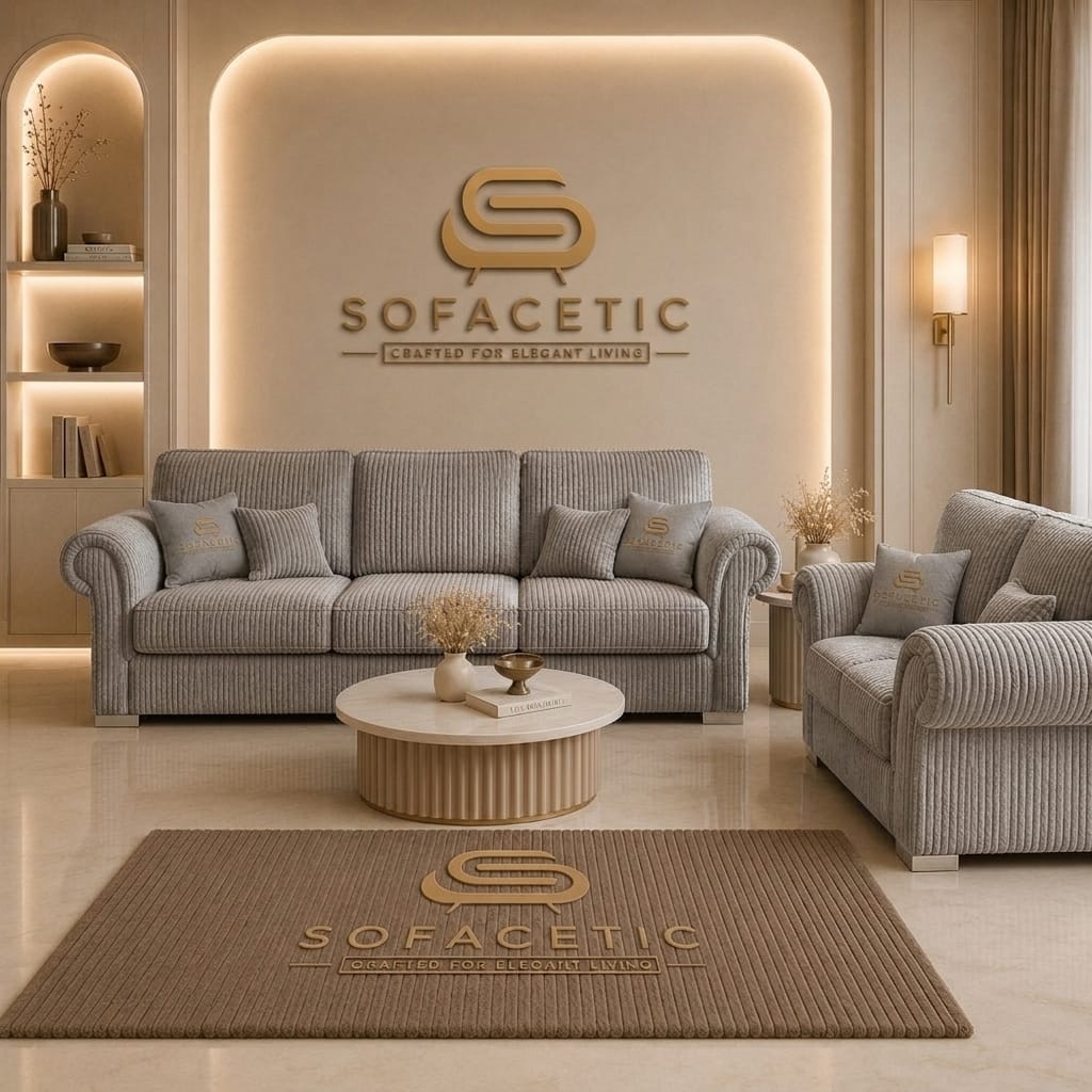 Brixa Jumbo Cord Fabric Modern Sofa Set
