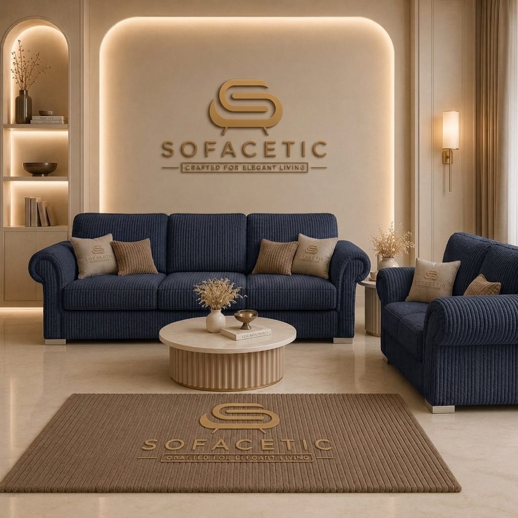 Brixa Jumbo Cord Fabric Modern Sofa Set