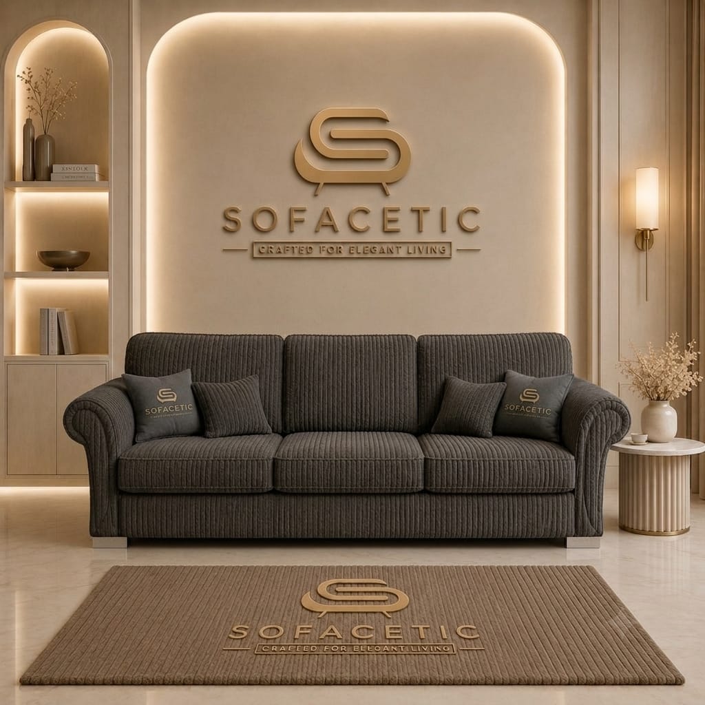 Brixa Jumbo Cord Fabric Modern Sofa Set
