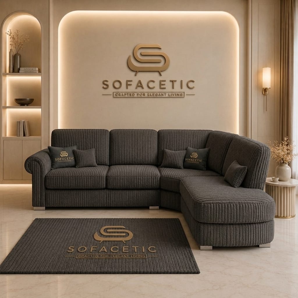 Brixa Jumbo Cord Fabric Modern Sofa Set