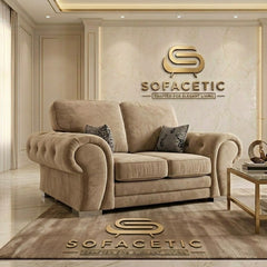 Brixa Plush Velvet Fabric Modern Sofa Set