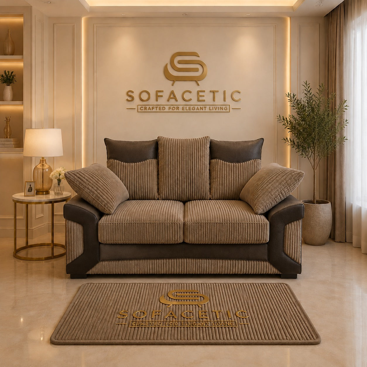 Dino Jumbo Cord Modern Sofa Set