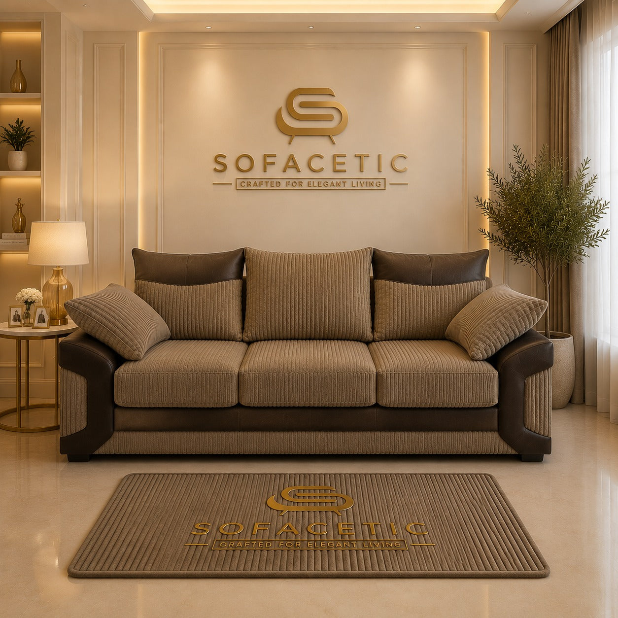 Dino Jumbo Cord Modern Sofa Set