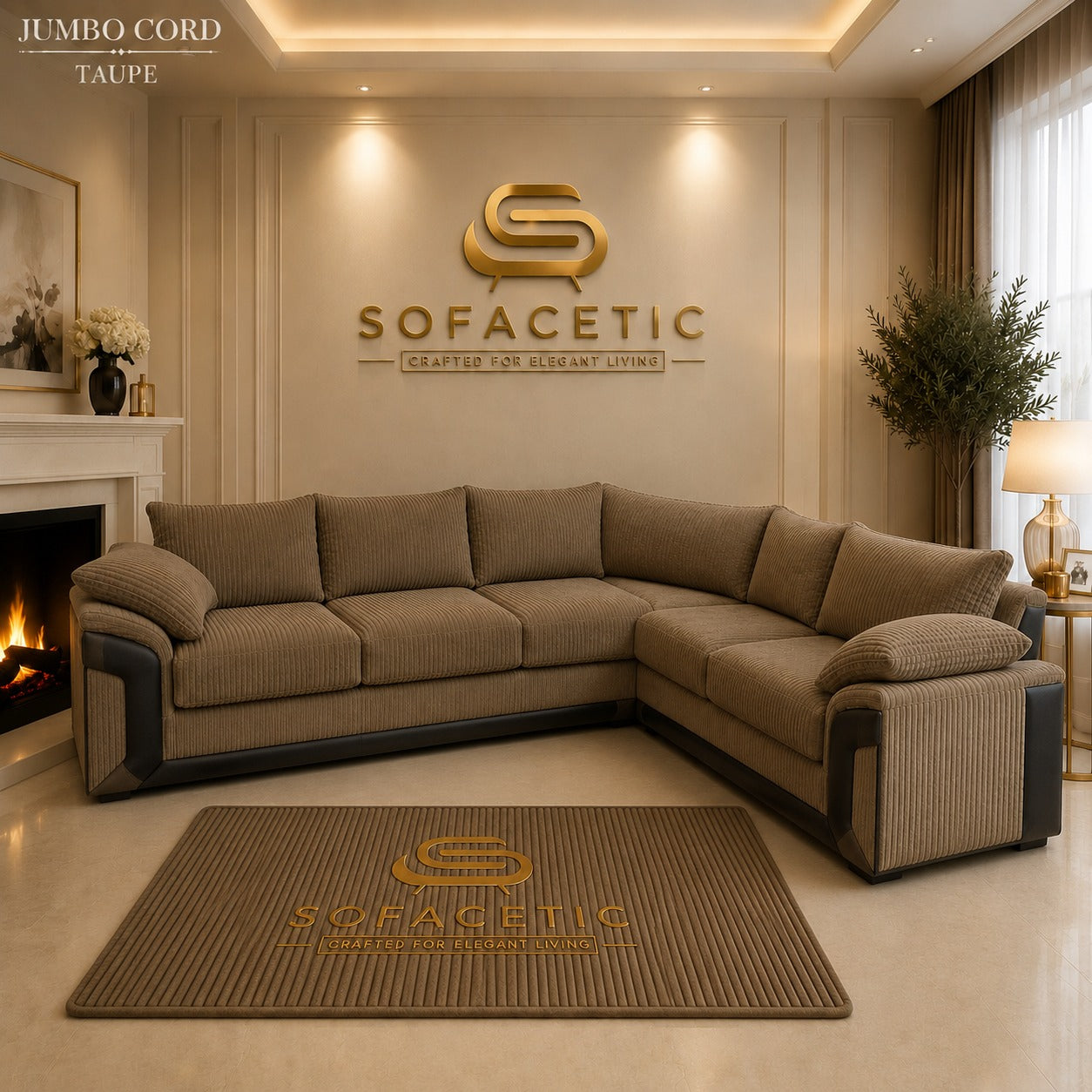 Dino Jumbo Cord Modern Sofa Set