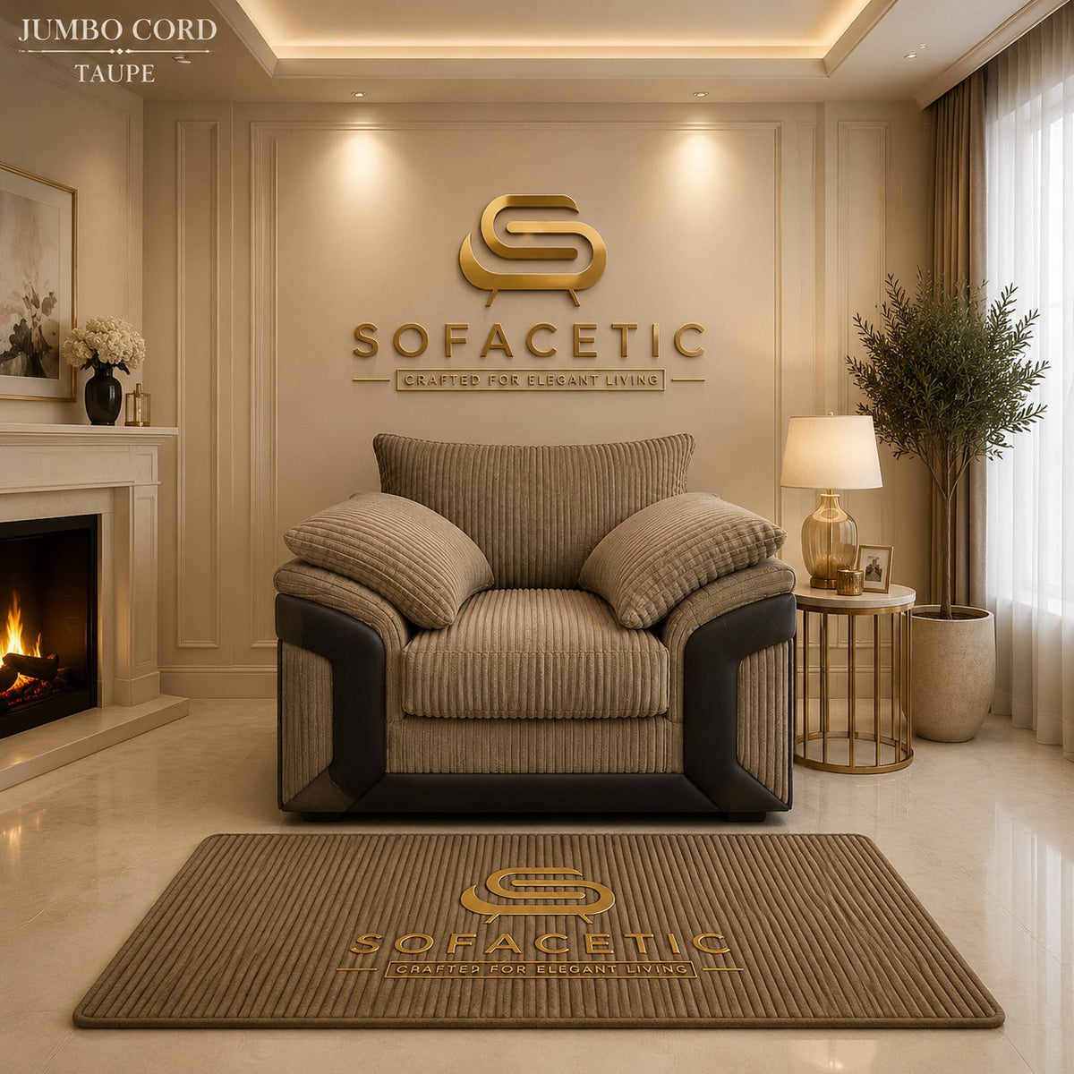 Dino Jumbo Cord Modern Sofa Set
