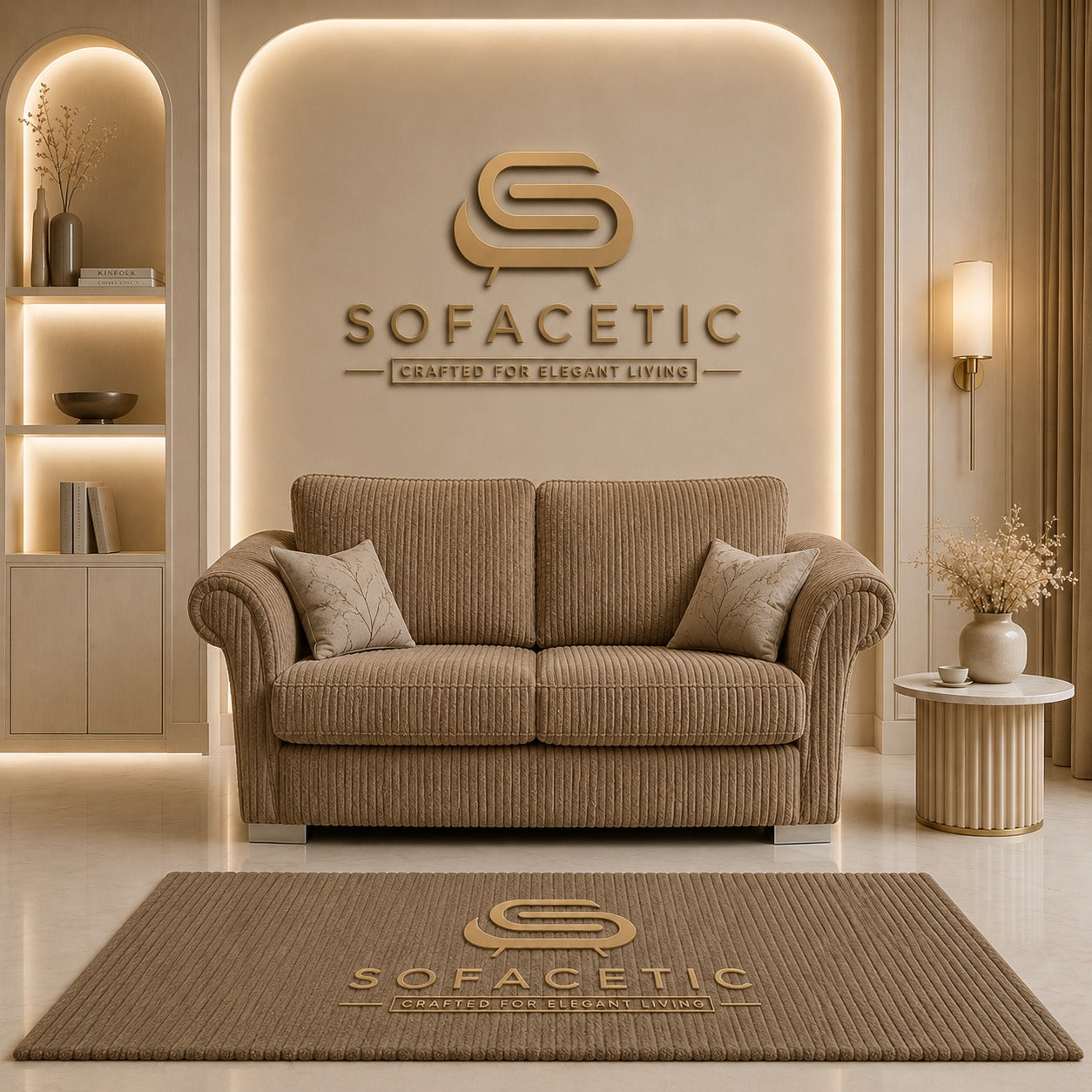 Brixa Jumbo Cord Fabric Modern Sofa Set