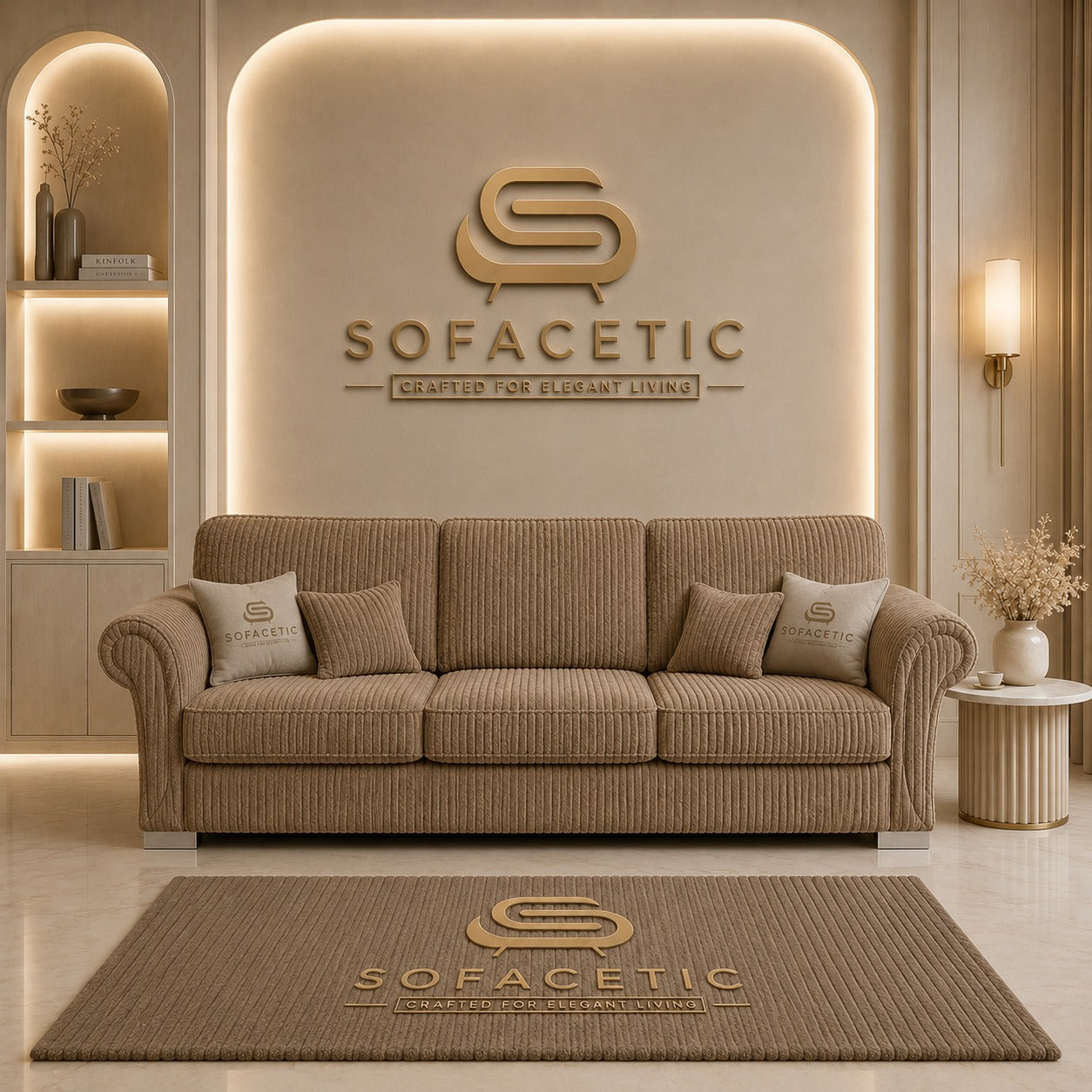 Brixa Jumbo Cord Fabric Modern Sofa Set