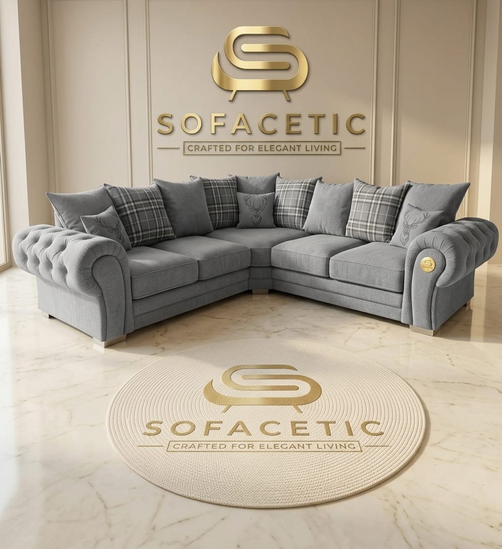 Brixa Chenile Fabric Modern Sofa Set