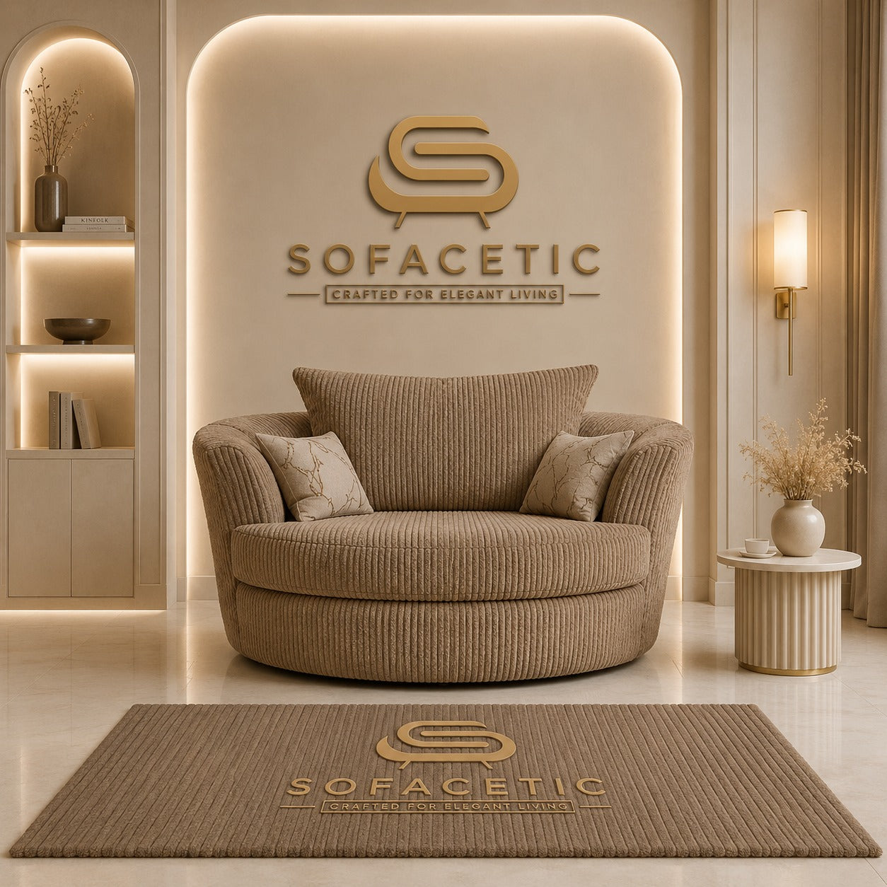 Brixa Jumbo Cord Fabric Modern Sofa Set