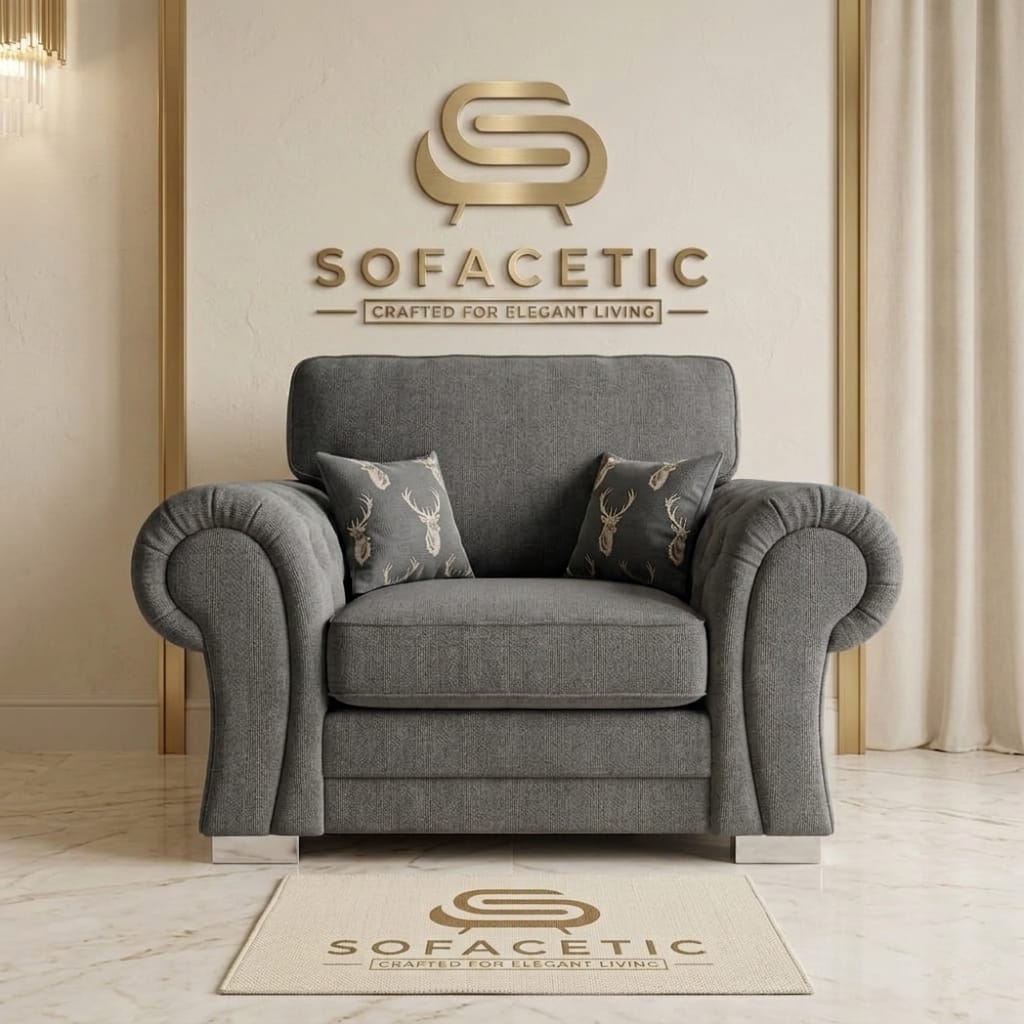 Brixa Chenile Fabric Modern Sofa Set