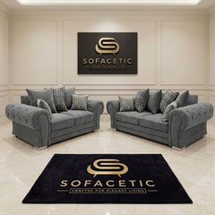 Brixa Chenile Fabric Modern Sofa Set