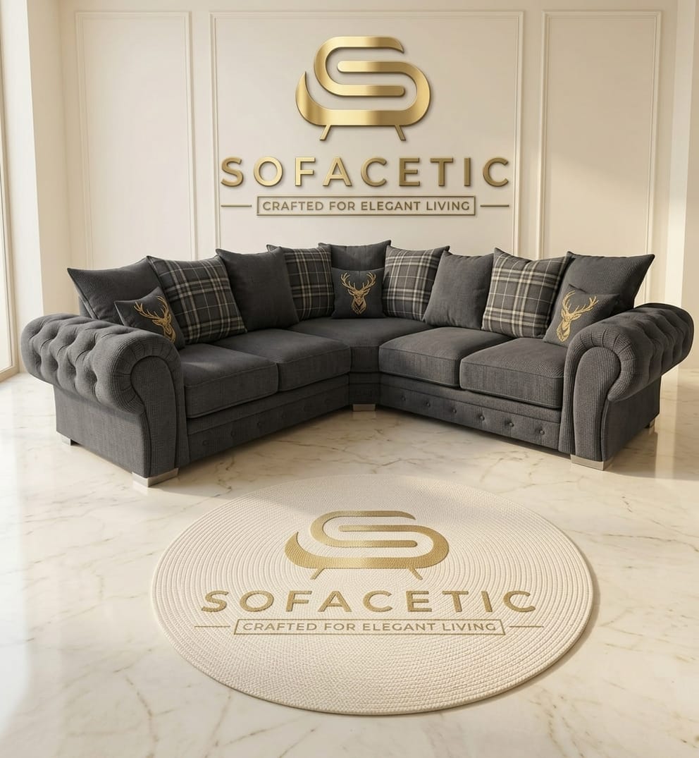 Brixa Chenile Fabric Modern Sofa Set