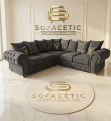 Brixa Chenile Fabric Modern Sofa Set