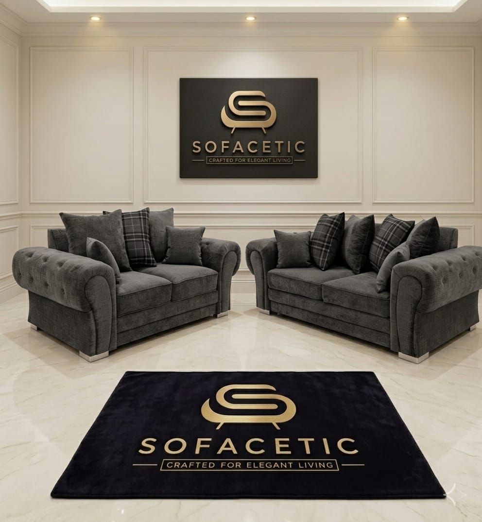 Brixa Chenile Fabric Modern Sofa Set