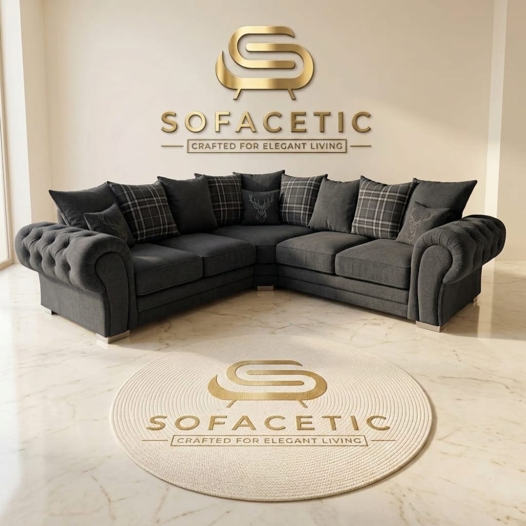 Brixa Chenile Fabric Modern Sofa Set