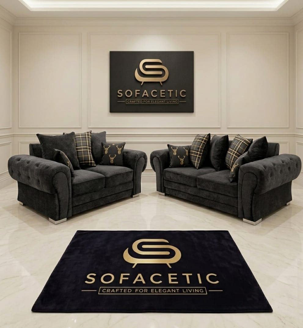 Brixa Chenile Fabric Modern Sofa Set