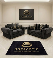 Brixa Chenile Fabric Modern Sofa Set