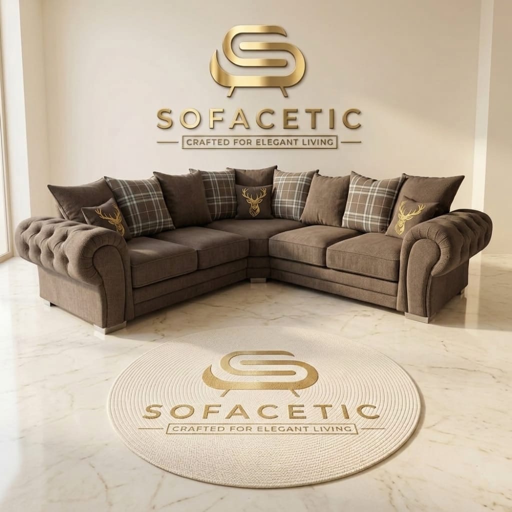 Brixa Chenile Fabric Modern Sofa Set